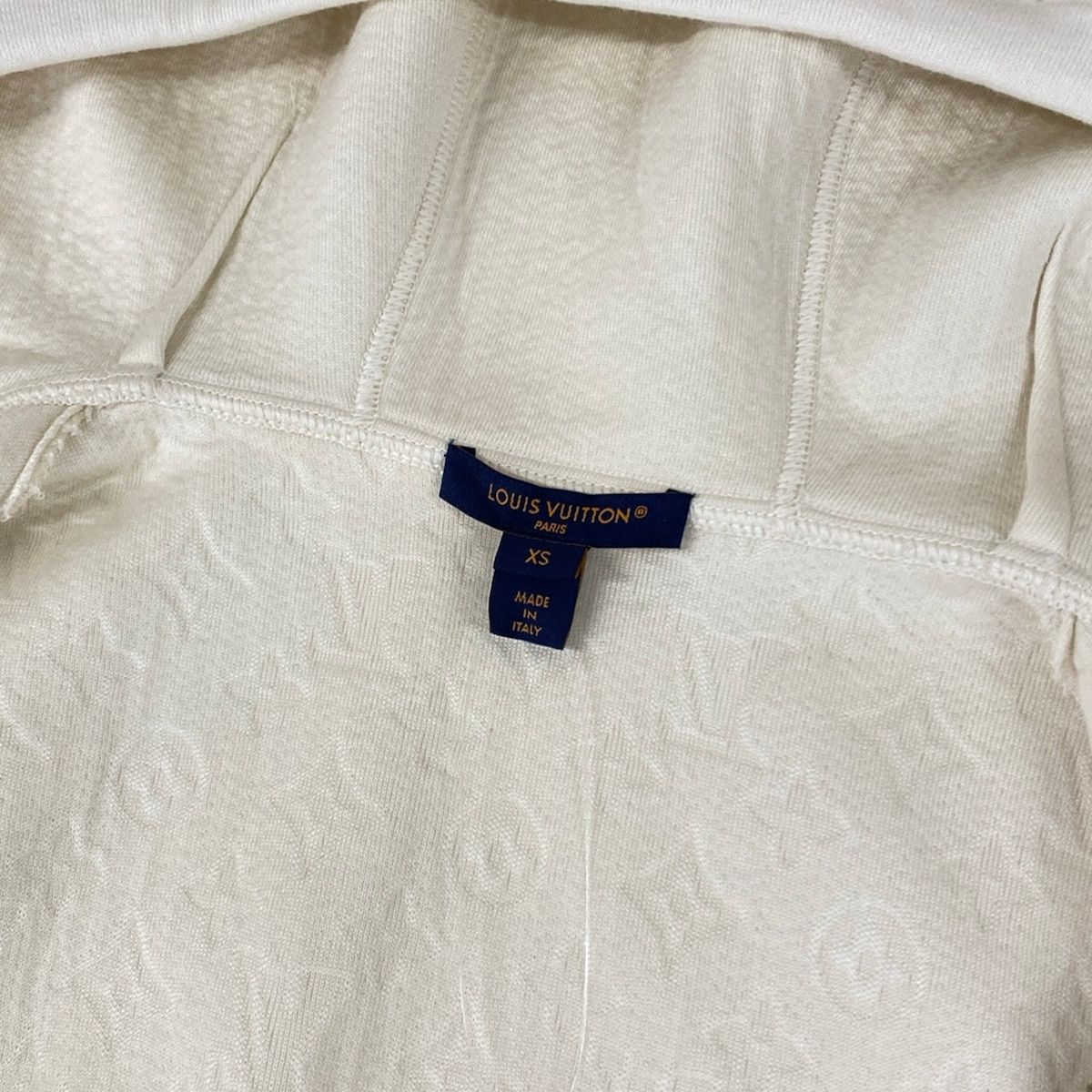 Louis Vuitton Vest Ivory Zip Up Embossed Monogram Wool XS — view 6