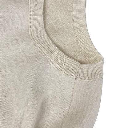 Louis Vuitton Vest Ivory Zip Up Embossed Monogram Wool XS — view 7