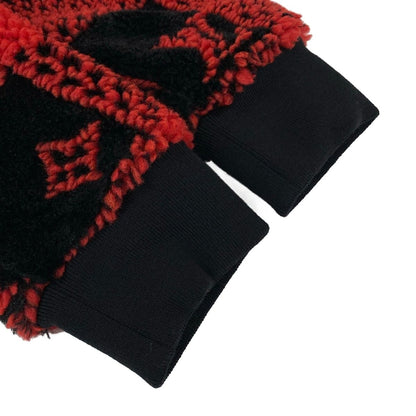 Louis Vuitton Jacket Njf Red Black Long Sleeve Damier Pattern Fleece Winter M — view 6