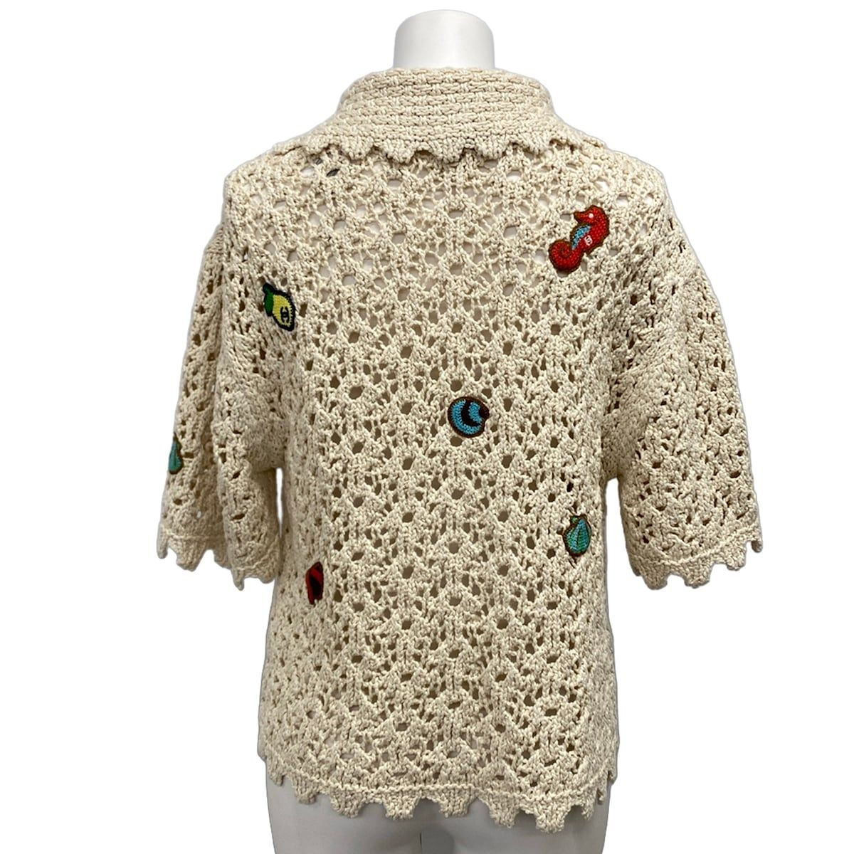 Chanel Short Sleeve Top S Light Beige Summer Knit Coco Beach Collection 34 — view 2