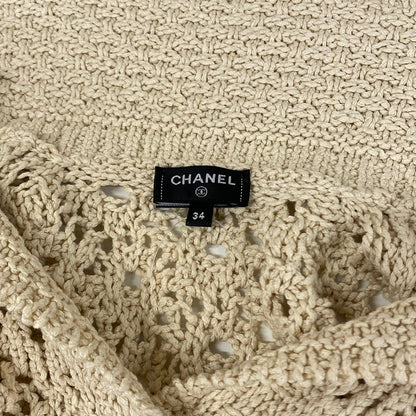 Chanel Short Sleeve Top S Light Beige Summer Knit Coco Beach Collection 34 — view 8