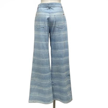 Chanel Jeans M Light Blue Full Length Border Lame Cotton 38 — view 2