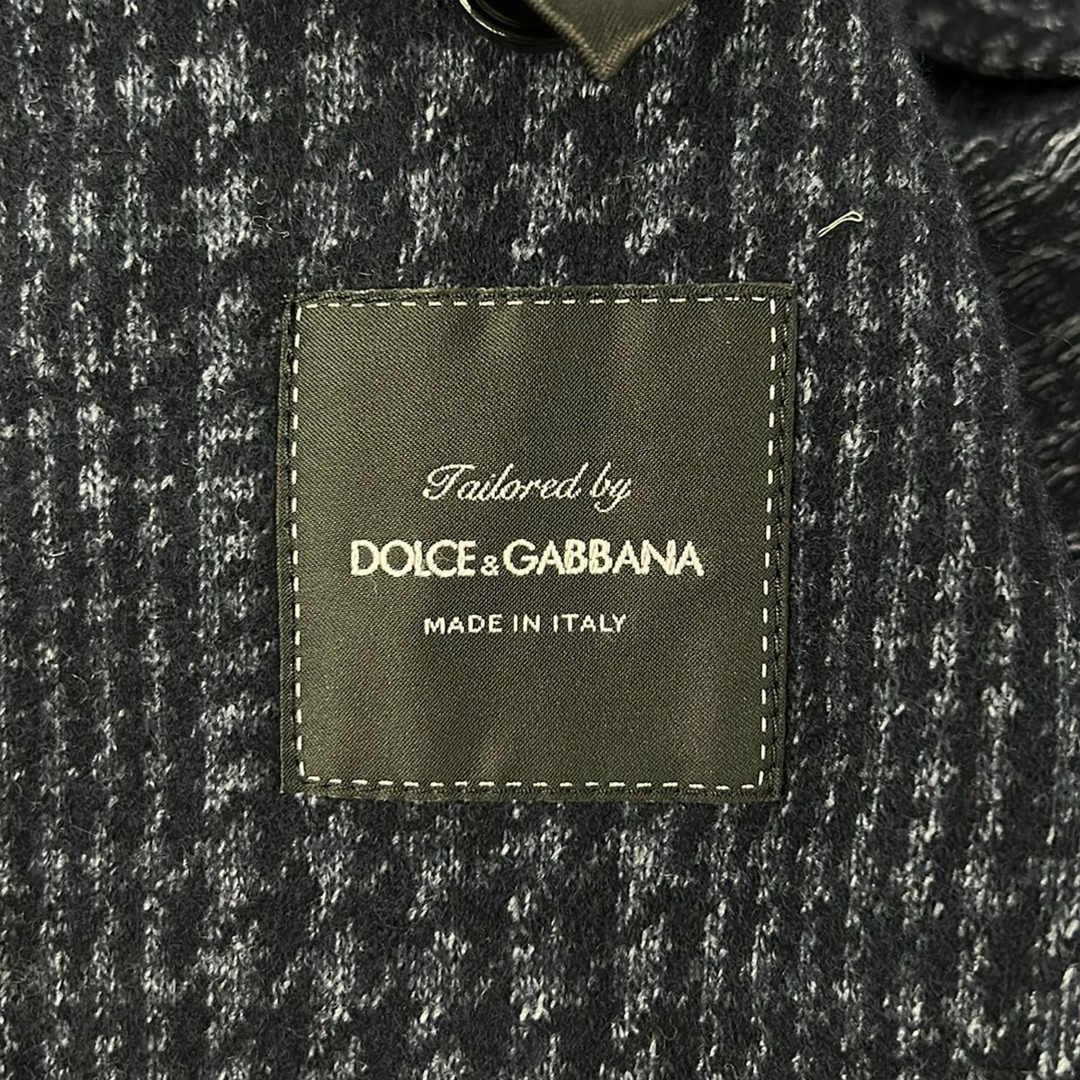 Dolce & Gabbana Jacket S Navy Dark Long Sleeve Chidori Plaid Autumn Winter 46 — view 3