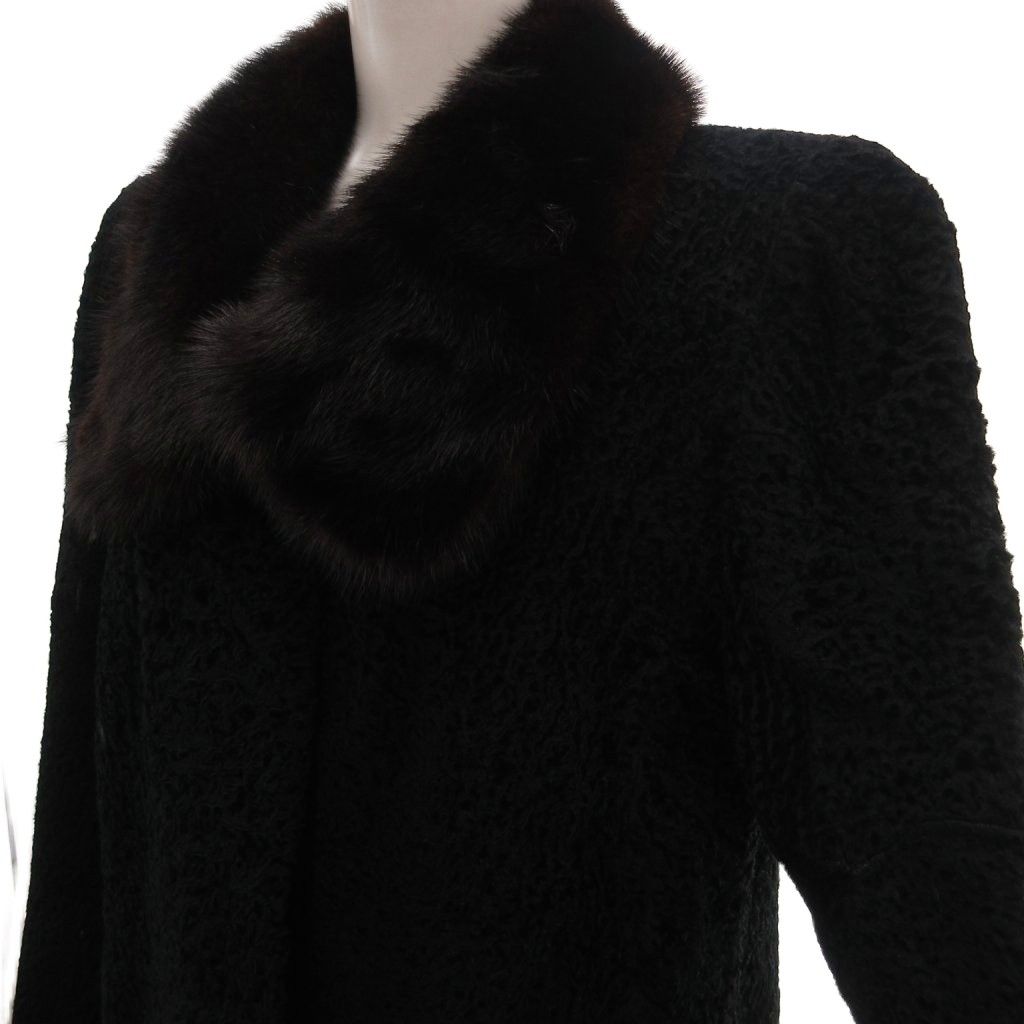 Tiffany & Co Stiffany by Osfur Oz Far Lamb Fur Coat Mink Collar Fur Half Length — view 4