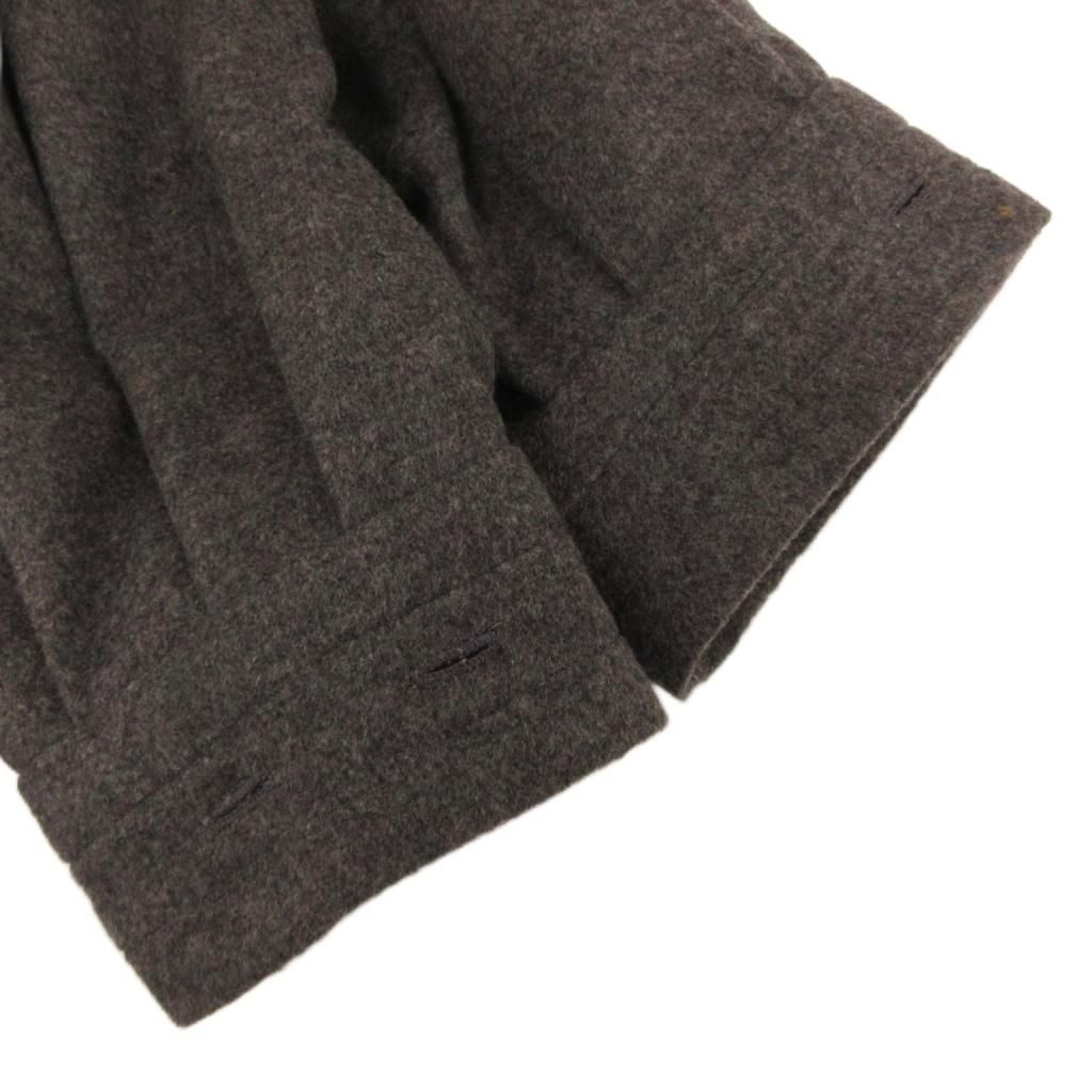 Saint Laurent Wrap Coat Robe Gown Wool Velour Contrast Gray — view 4