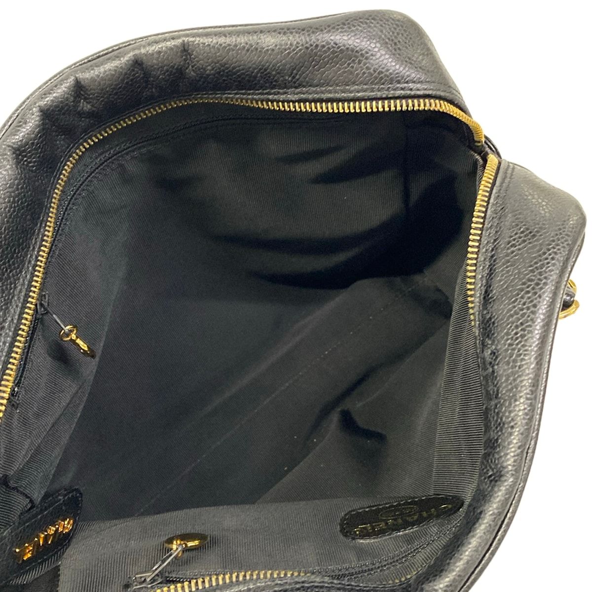 Chanel Shoulder Bag Black Triple Coco Chain Gold — view 7