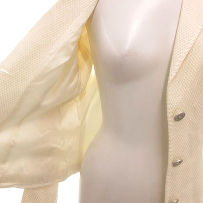 Dolce & Gabbana Set Suit Jacket Pencil Skirt Ivory Metal Logo Button Notched 40 — view 3