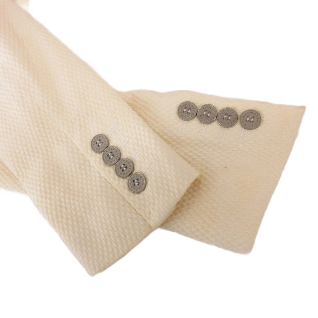 Dolce & Gabbana Set Suit Jacket Pencil Skirt Ivory Metal Logo Button Notched 40 — view 4
