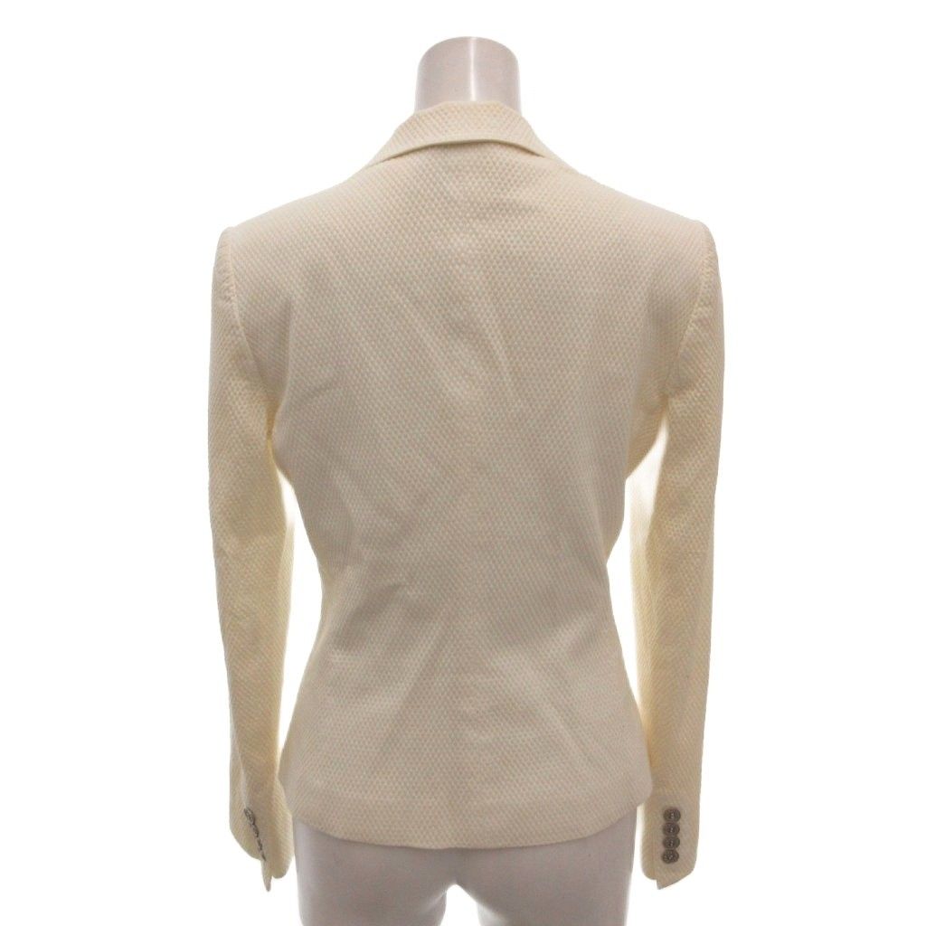 Dolce & Gabbana Set Suit Jacket Pencil Skirt Ivory Metal Logo Button Notched 40 — view 2