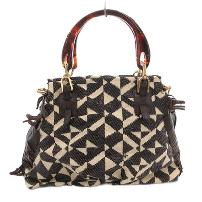 Max Mara Weekend Line 2-Way Shoulder Bag Black Ivory All Over Print — view 2