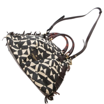 Max Mara Weekend Line 2-Way Shoulder Bag Black Ivory All Over Print — view 6