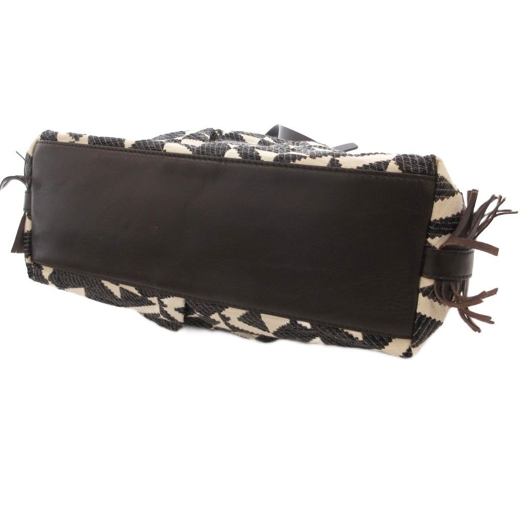 Max Mara Weekend Line 2-Way Shoulder Bag Black Ivory All Over Print — view 4