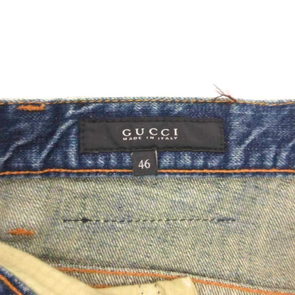 Gucci Straight Denim Pants Jeans Blue Button Fly Sherry Line Horsebit 46 — view 6