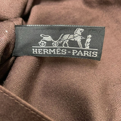 Hermes Tote Bag Chennai MM Vertical Dark Brown Gold Leather — view 8