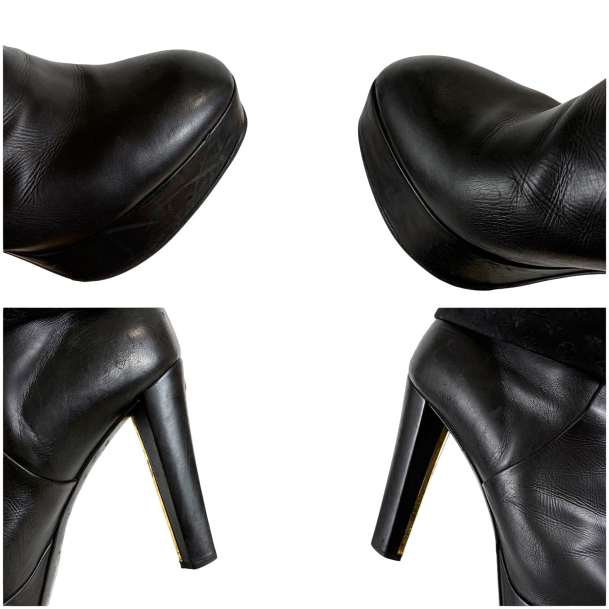 Louis Vuitton Monogram Leather Ankle Boots Lambskin Black — view 7