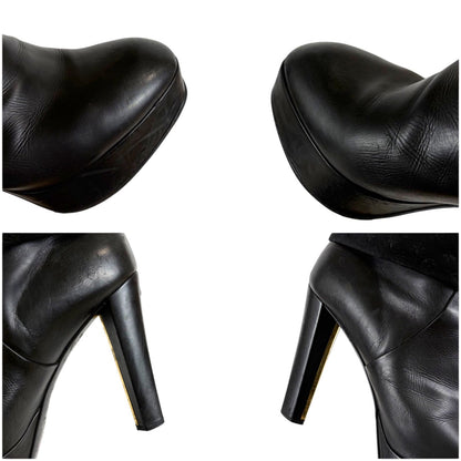 Louis Vuitton Monogram Leather Ankle Boots Lambskin Black — view 7