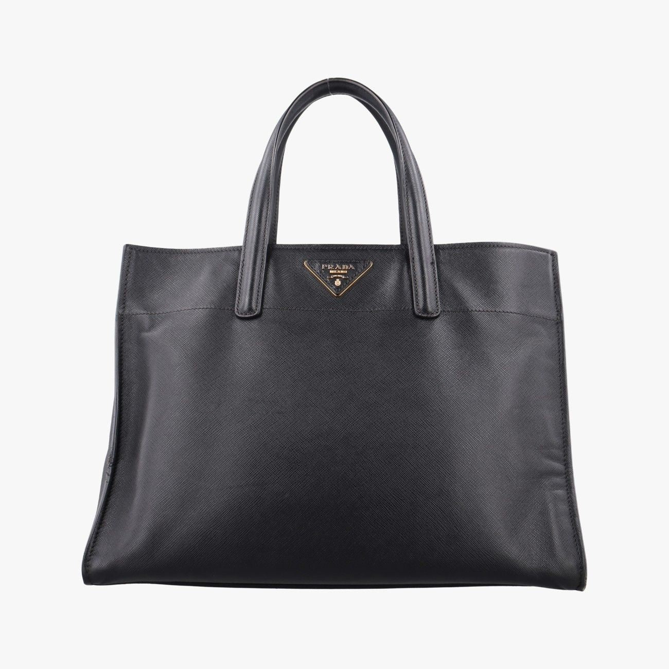 Prada Triple Pocket Convertible Zip Tote Bag Black Saffiano Leather 7