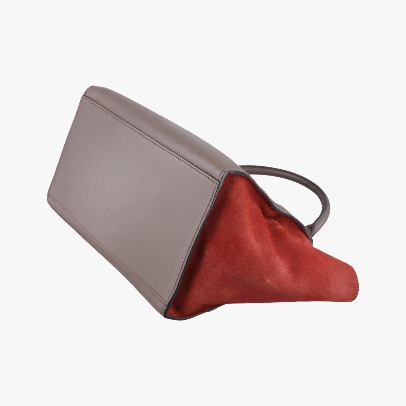 Celine Trapeze Medium Orange Brown Leather Suede Handbag — view 6