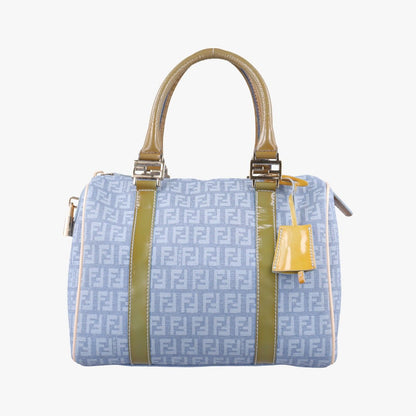 Fendi Zucca Pattern Zucchino Glitter Logo Blue