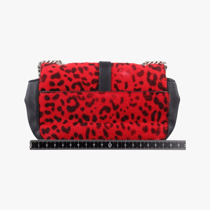 Saint Laurent Monogram Leopard Print Baby Punk Chain Red Black Calf Hair Leather — view 2