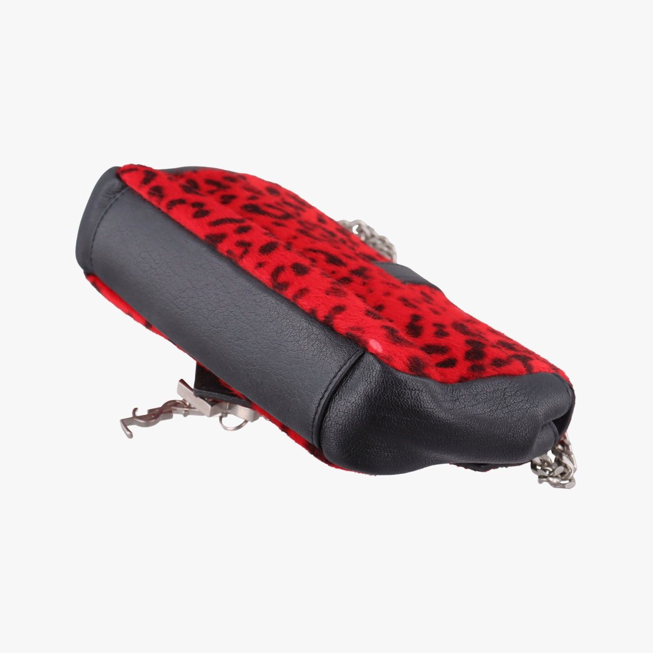 Saint Laurent Monogram Leopard Print Baby Punk Chain Red Black Calf Hair Leather — view 6
