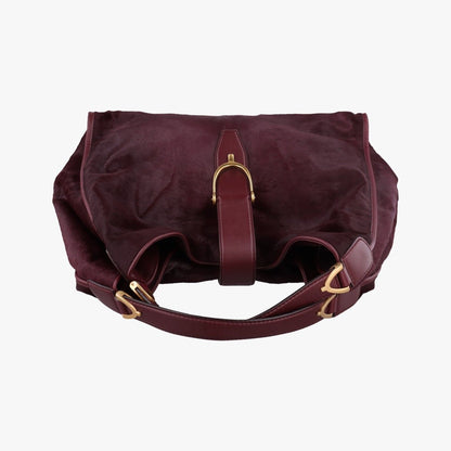 Gucci Star Wrap Exotic Horsebit Wine Red Calf Hair — view 8