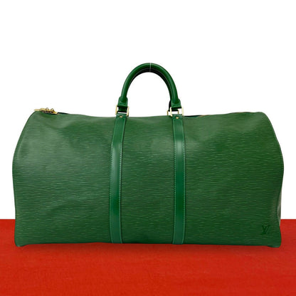 Louis Vuitton Vintage Keepall 55 Epi Leather Boston Bag Borneo Green