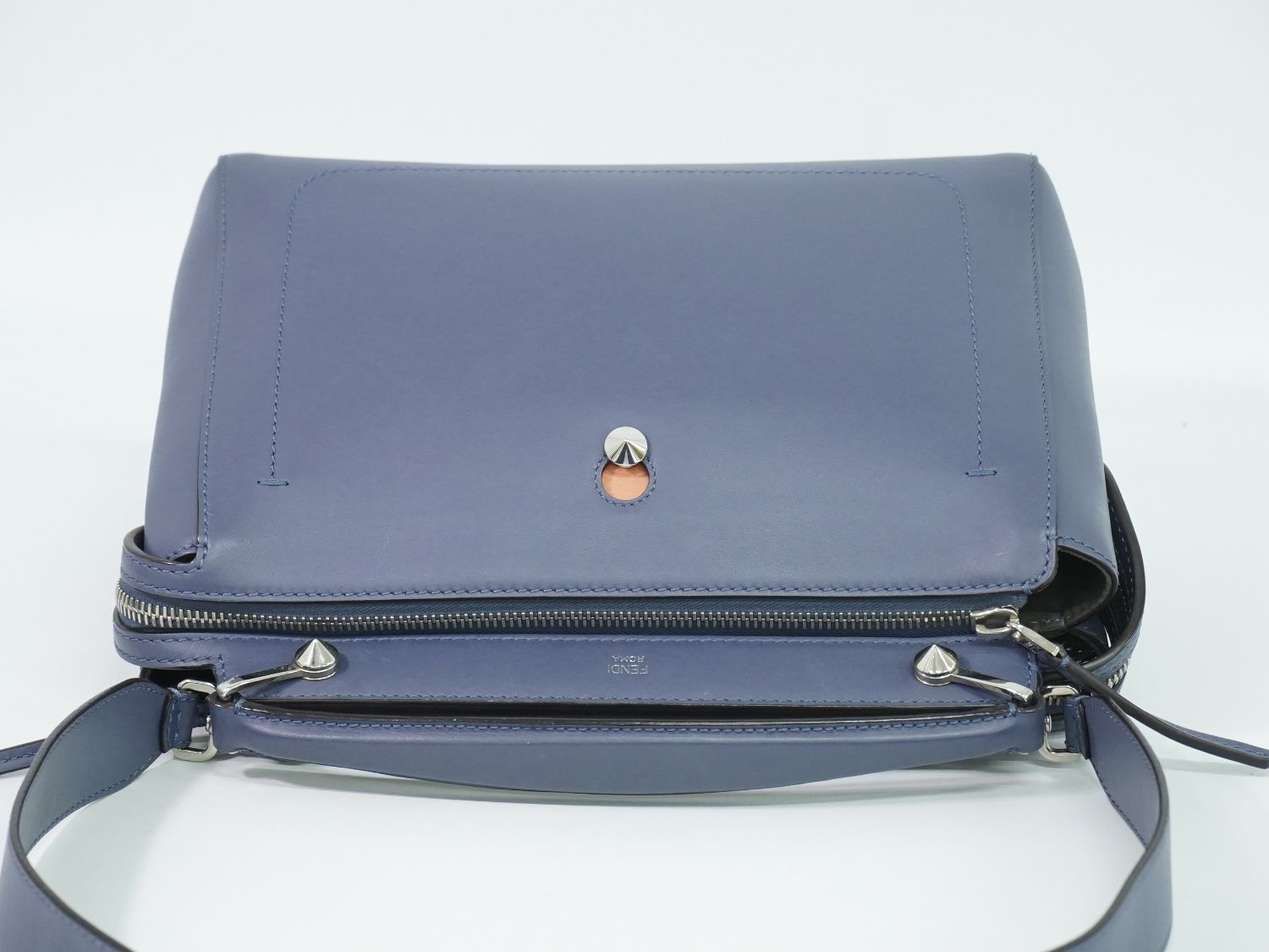 Fendi Dotcom 2-Way Shoulder Bag Leather Blue — view 5