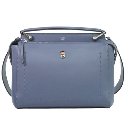 Fendi Dotcom 2-Way Shoulder Bag Leather Blue