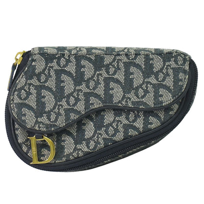 Dior Saddle Trotter Pouch Case Canvas Navy