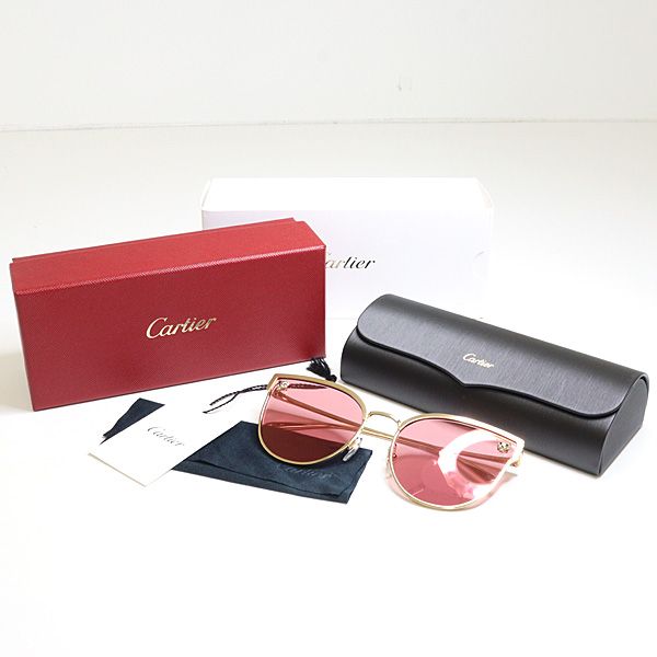 Cartier Panthere Sunglasses 004 Pink Gold Butterfly Shape Eyewear — view 6