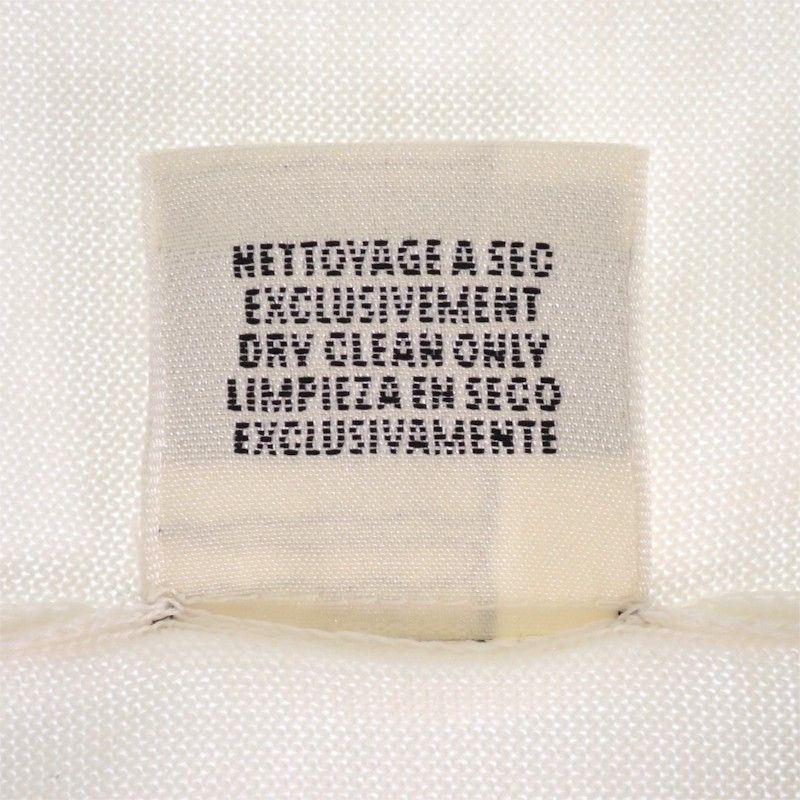 Hermes French Sleeve Knit Short Top Cotton Ivory H Logo Spring Summer Simple 38 — view 8
