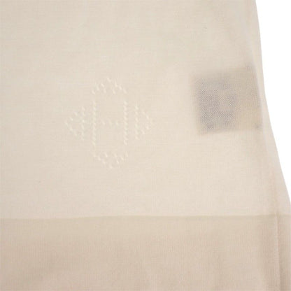 Hermes French Sleeve Knit Short Top Cotton Ivory H Logo Spring Summer Simple 38 — view 4