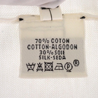 Hermes French Sleeve Knit Short Top Cotton Ivory H Logo Spring Summer Simple 38 — view 7