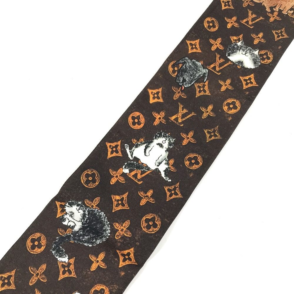 Louis Vuitton Scarf Bandeau Cat Glam Cat Silk Brown — view 4