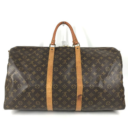 Louis Vuitton Boston Bag Keepall Bandouliere 55 Monogram Canvas Brown
