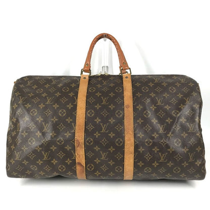 Louis Vuitton Boston Bag Keepall Bandouliere 55 Monogram Canvas Brown — view 2
