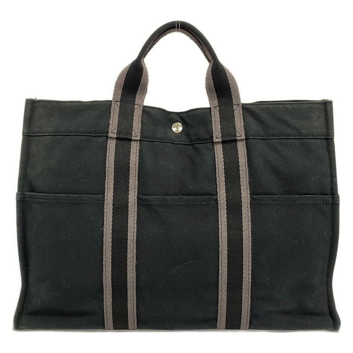 Hermes Tote Bag Fourre Tout MM Black Gray — view 3