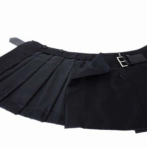 Prada Model Re-Nylon Pleated Mini Skirt Wrap Triangle Logo Leather Belt M-l 42 — view 5