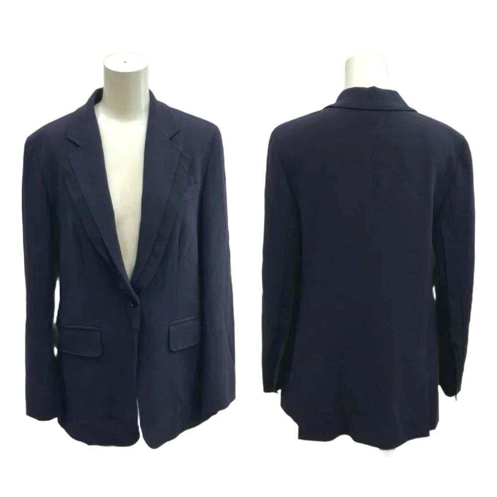 Max Mara Suit Set Jacket Pants White Tag 2-Piece Set Navy 38 — view 2