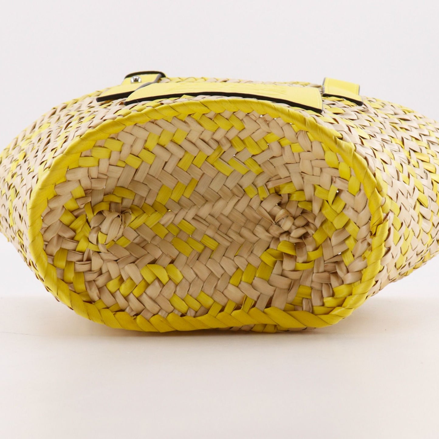 Loewe Basket Small Raffia Leather Yellow Tote Bag — view 7