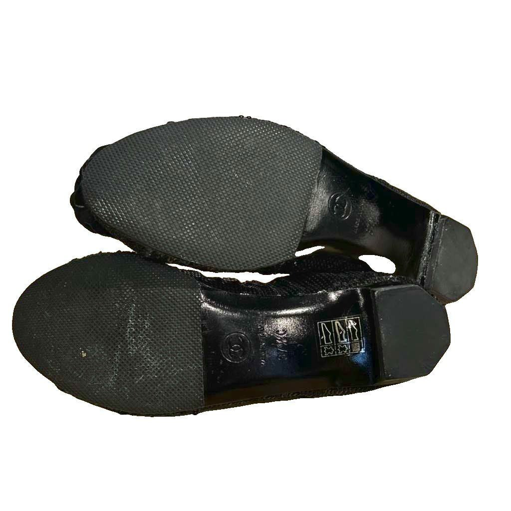 Chanel Camellia Flat Shoes Pumps Sequins Black — view 7