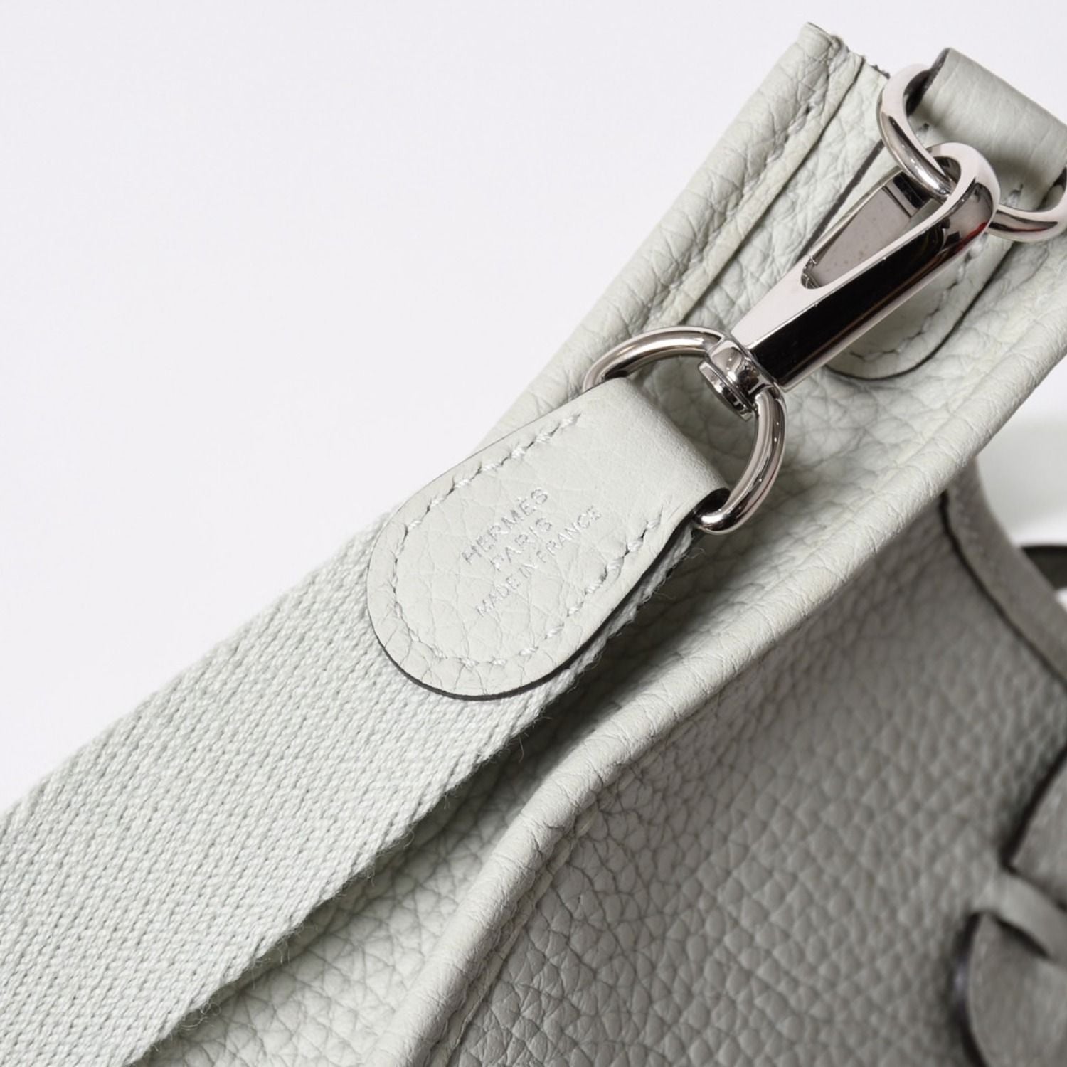 Hermes Evelyne TPM Shoulder Bag Taurillon Clemence Gryneve Silver — view 7