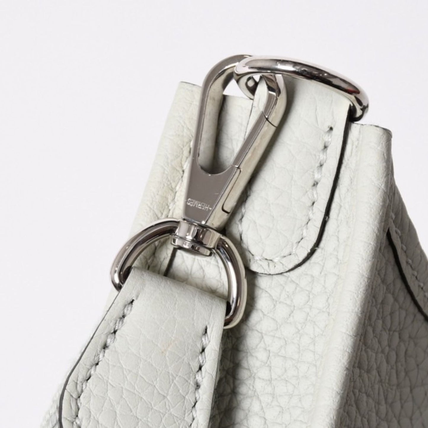 Hermes Evelyne TPM Shoulder Bag Taurillon Clemence Gryneve Silver — view 6
