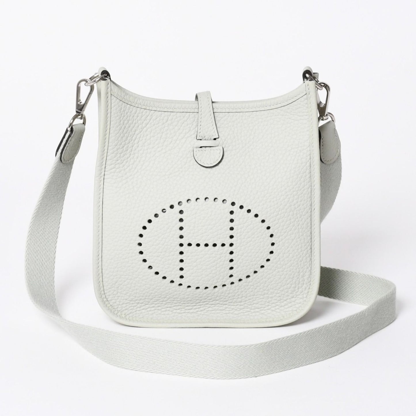 Hermes Evelyne TPM Shoulder Bag Taurillon Clemence Gryneve Silver — view 2
