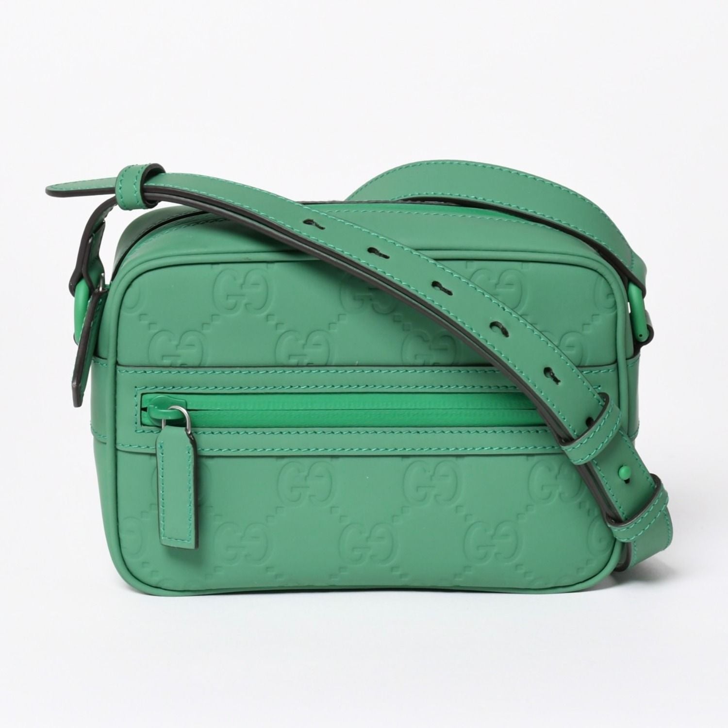 Gucci Shoulder Bag GG Rubber Effect Mini Green