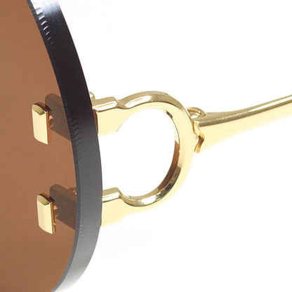 Cartier Decor C Sunglasses 002 Dark Brown Gold Havana Round Rimless Eyewear — view 3