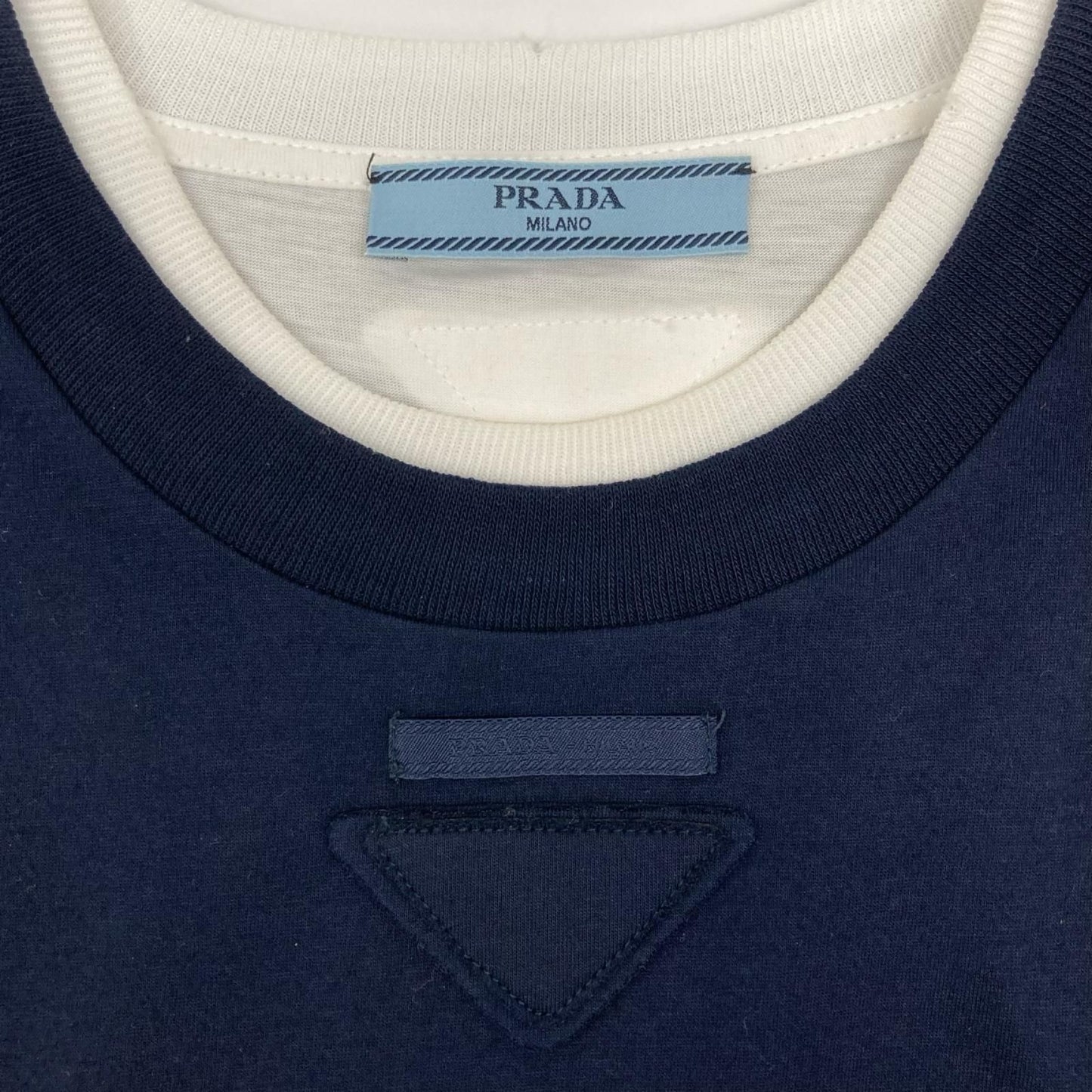 Prada Triangle Logo Jersey T-Shirt XS — view 7