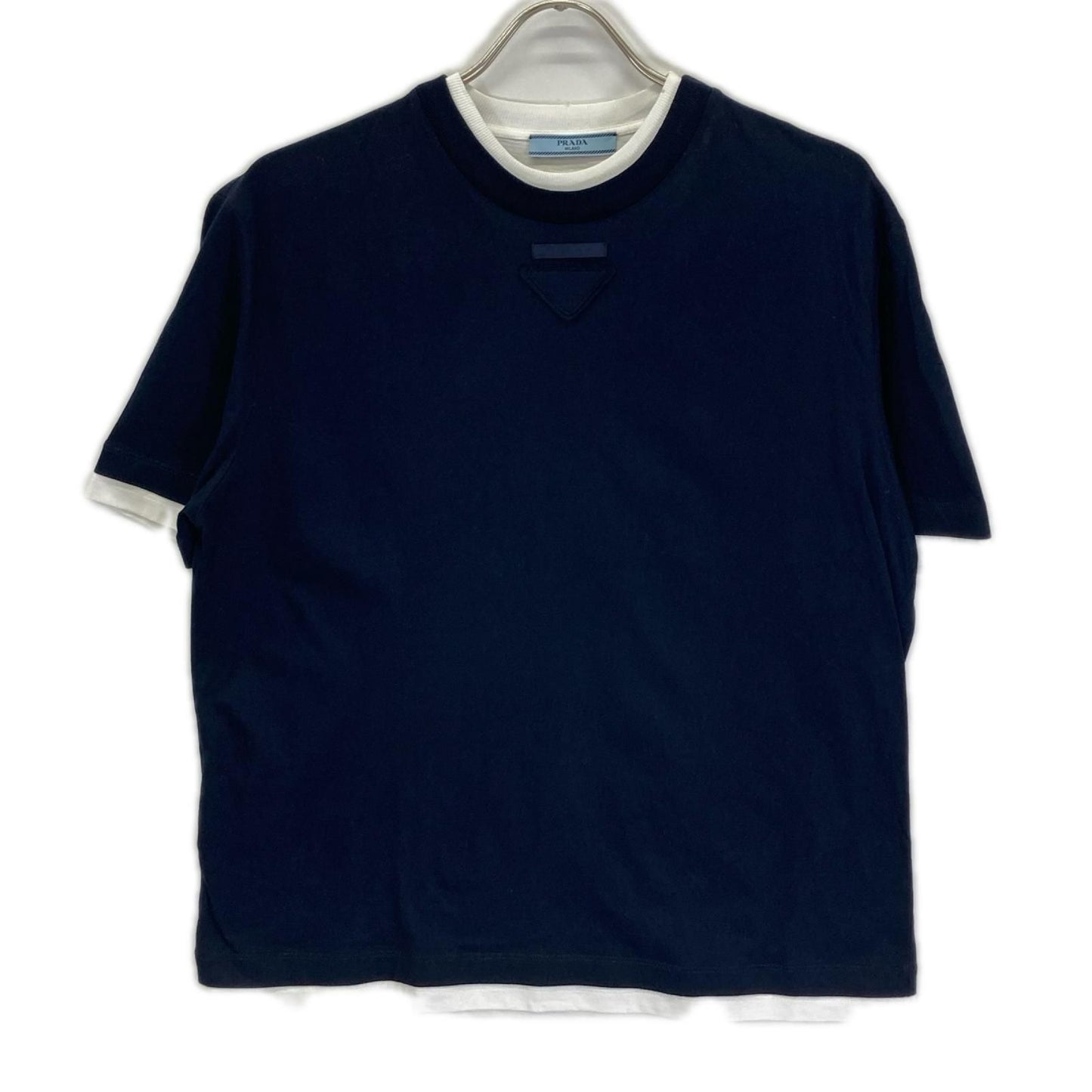 Prada Triangle Logo Jersey T-Shirt XS