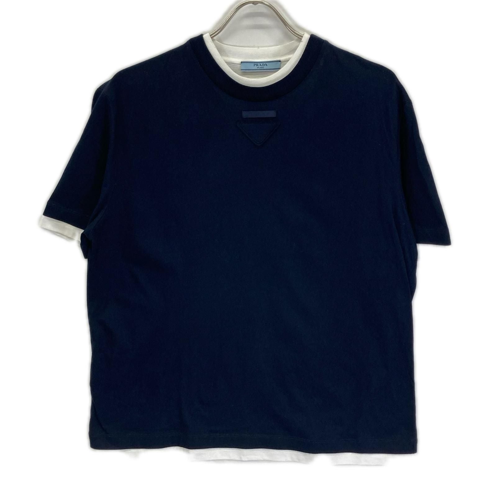 Prada Triangle Logo Jersey T-Shirt XS